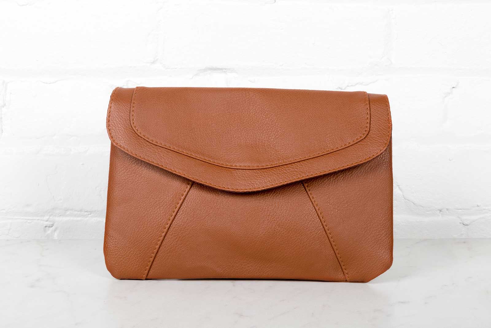 Brown Clutch with golden zipper